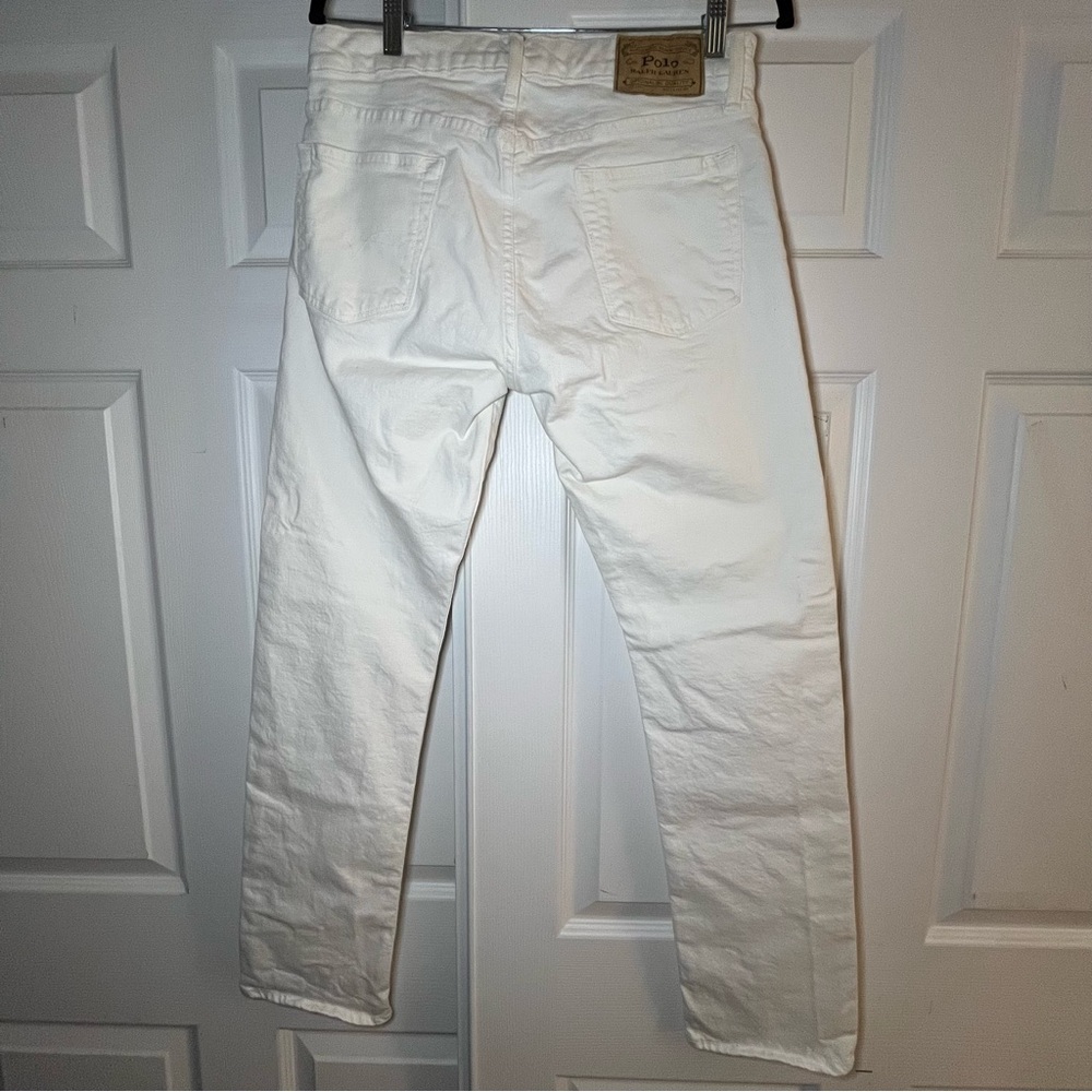 Polo Ralph Lauren Varick Slim Straight Jeans Men’s 30x30 White Stretch Denim - Picture 10 of 13